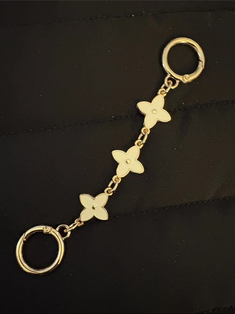Gold and Cream Floral Chain Bag Extender